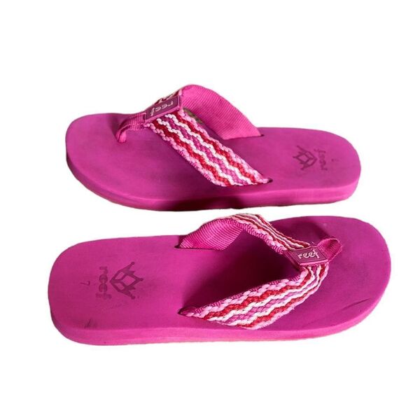 Reef Multi Shades of Pink Braided Sandals Size 7 - Picture 4 of 5